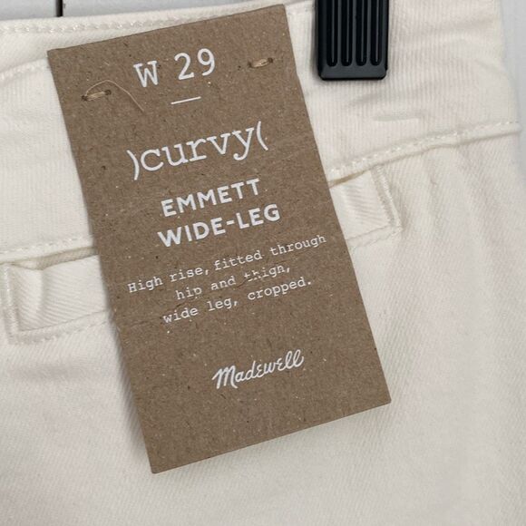 Madewell The Curvy Emmett Wide-Leg Jeans in Tile White: Welt Pocket Edition Whit - Picture 7 of 12